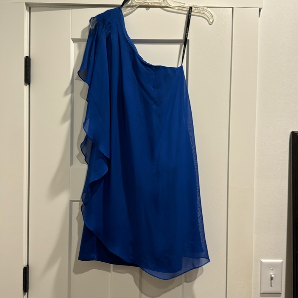 One Shoulder Blue Cocktail Dress